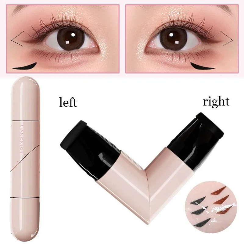 Waterproof Liquid Eyeliner Pen - Sello delineador de ojos giratorio, doble