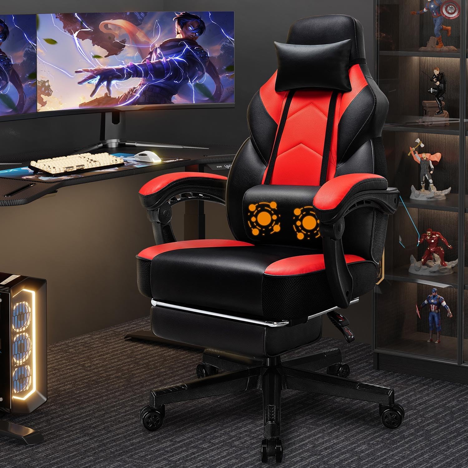 Silla Gaming con Reposapiés, S - Massage reseña y precio