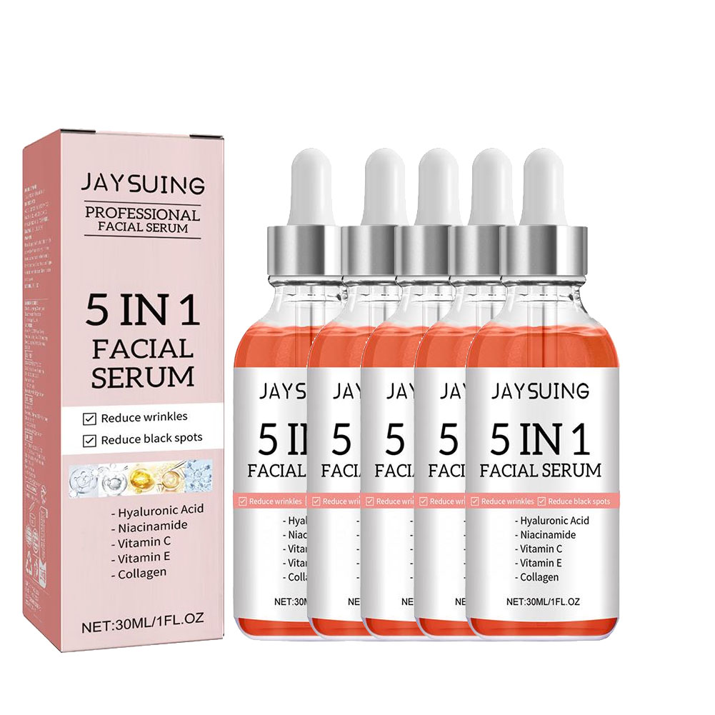 Suero Facial 5 en 1 con Vitami - Hyaluronic Acid Facial Serum reseña y precio